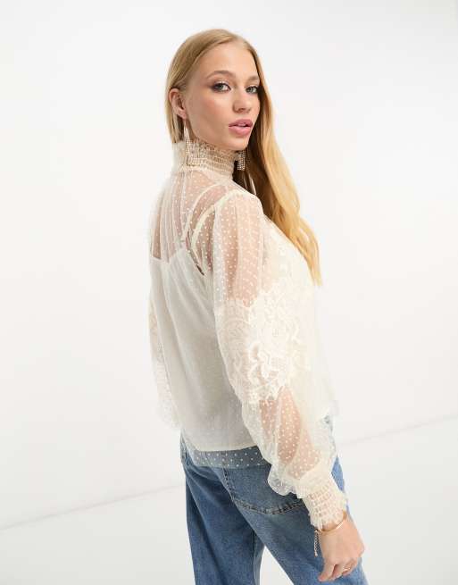 Sheer overlay sale top