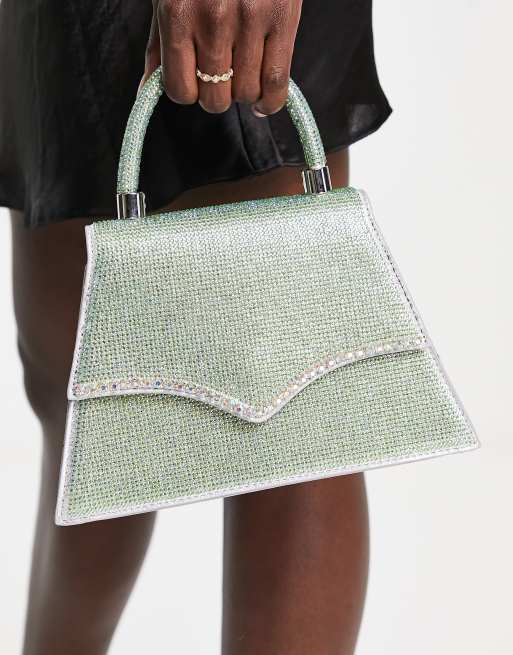 Iridescent mesh bucket bag