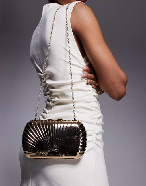 True Decadence - Metalen clutch met structuur en textuur in goud, 2 van 4