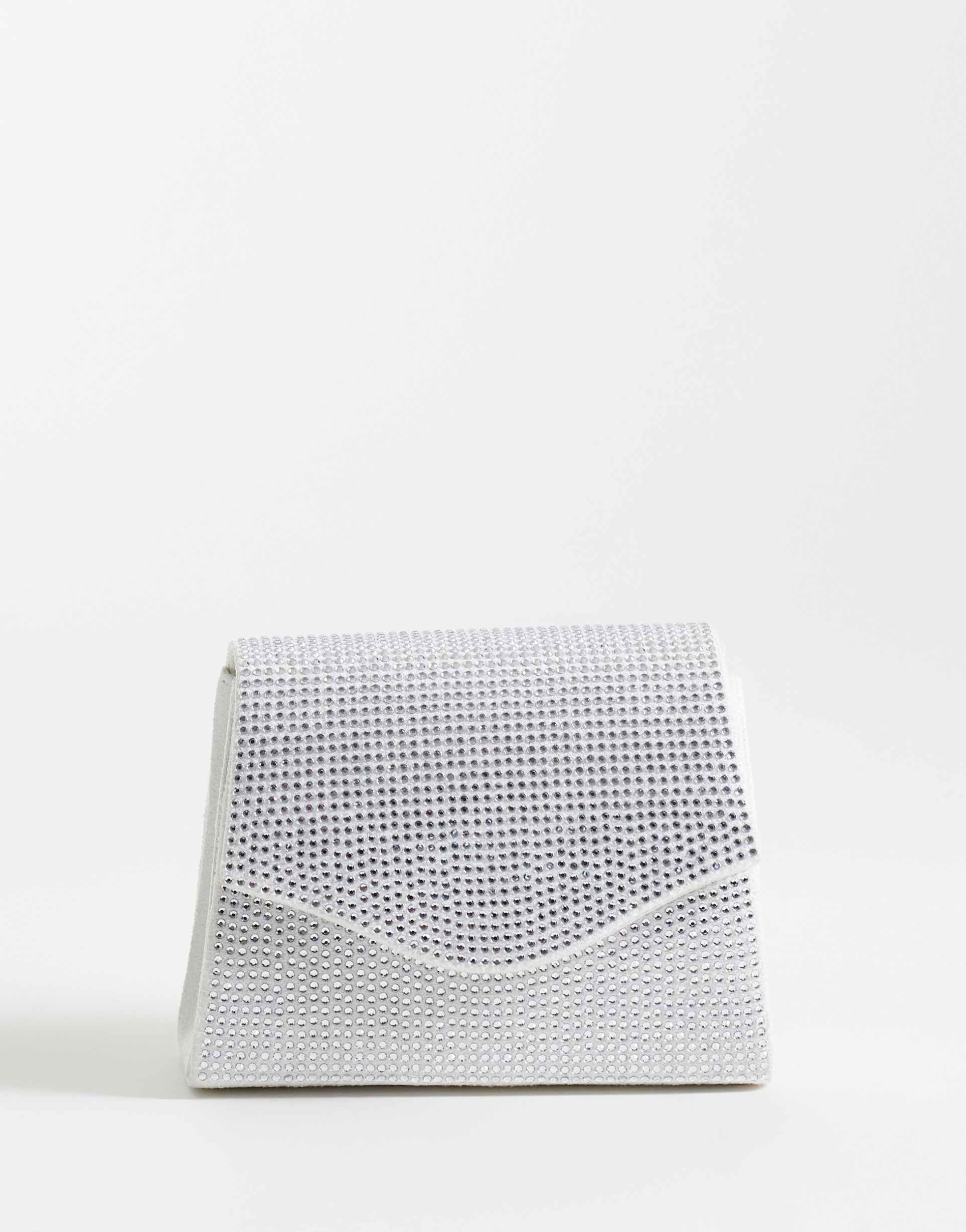 true decadence mini embellished shoulder bag in white