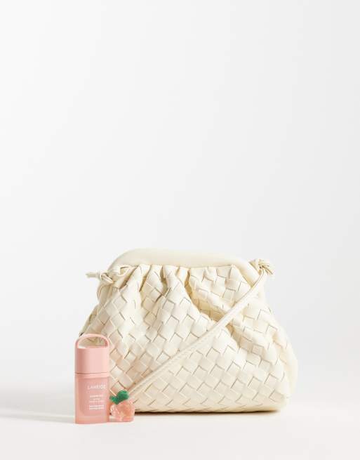 True Decadence mini woven pillow shoulder bag in cream, 2 of 4