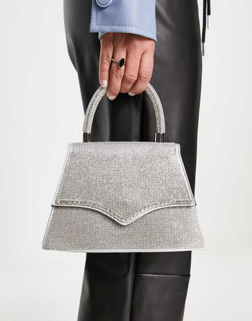 True Decadence - Minihandtas met siersteentjes in zilver