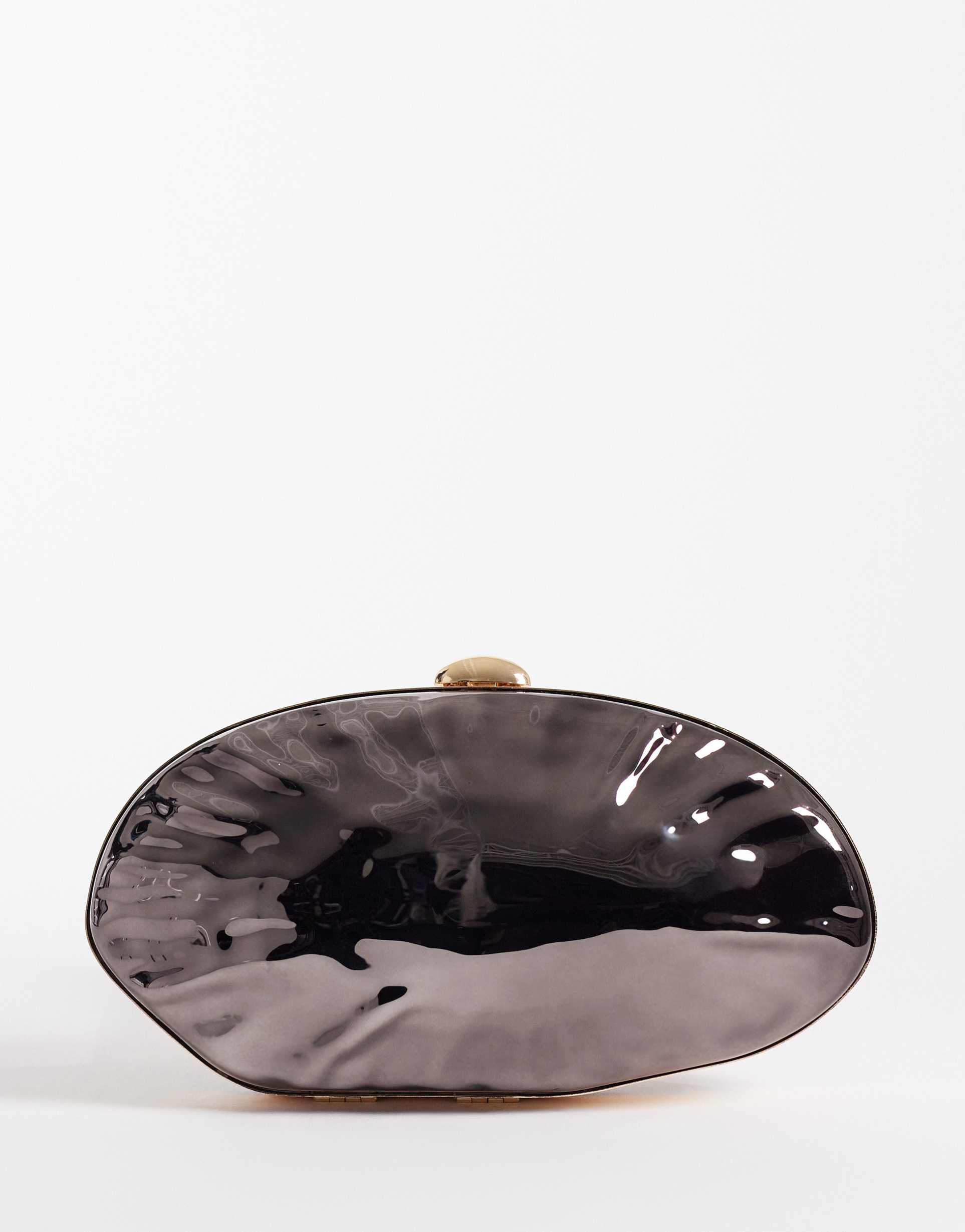 true decadence molten hard clutch bag in brown