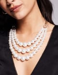 [True Decadence] True Decadence multirow pearl necklace-Gold No Size GOLD