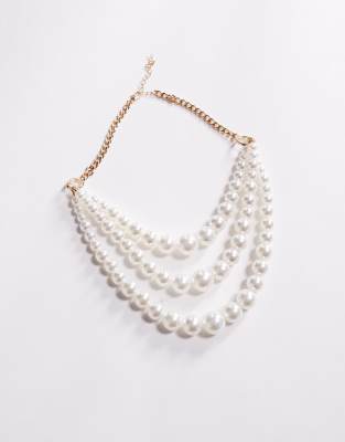 True Decadence Multirow Pearl Necklace-gold