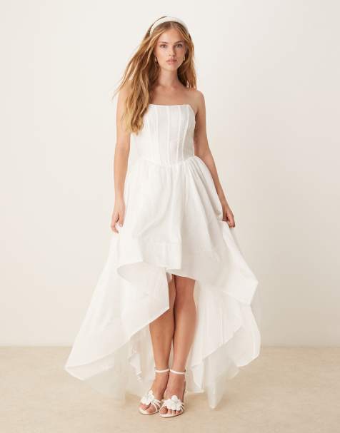 True Decadence No strap midi dress in white