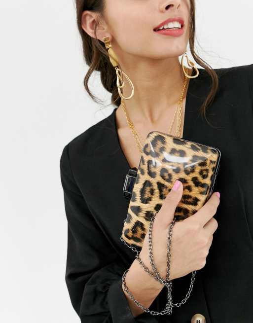 Leopard print best sale evening bag