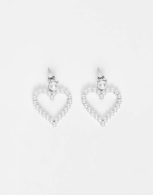 True Decadence pearl heart drop earrings, 2 of 4
