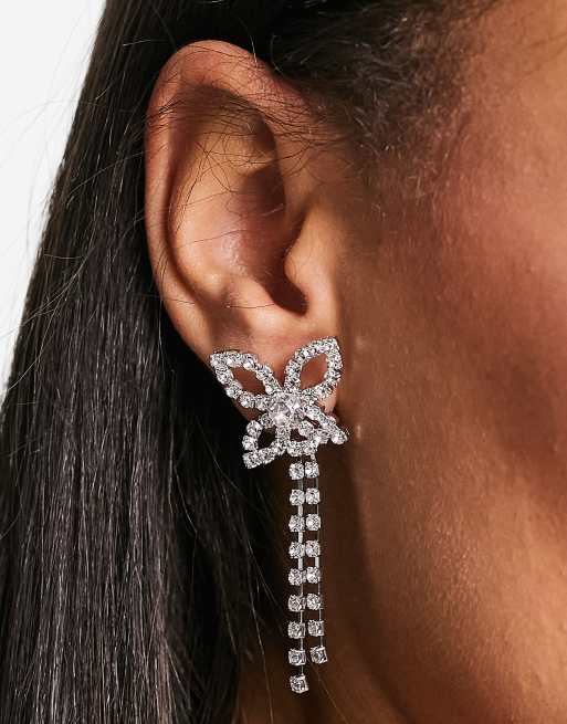 True Decadence - Pendants d'oreilles fleur à cristaux - Argenté