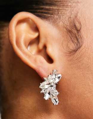 True Decadence True Decadence petal crystal earrings in silver