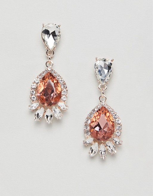 True Decadence pink diamante drop earrings | ASOS