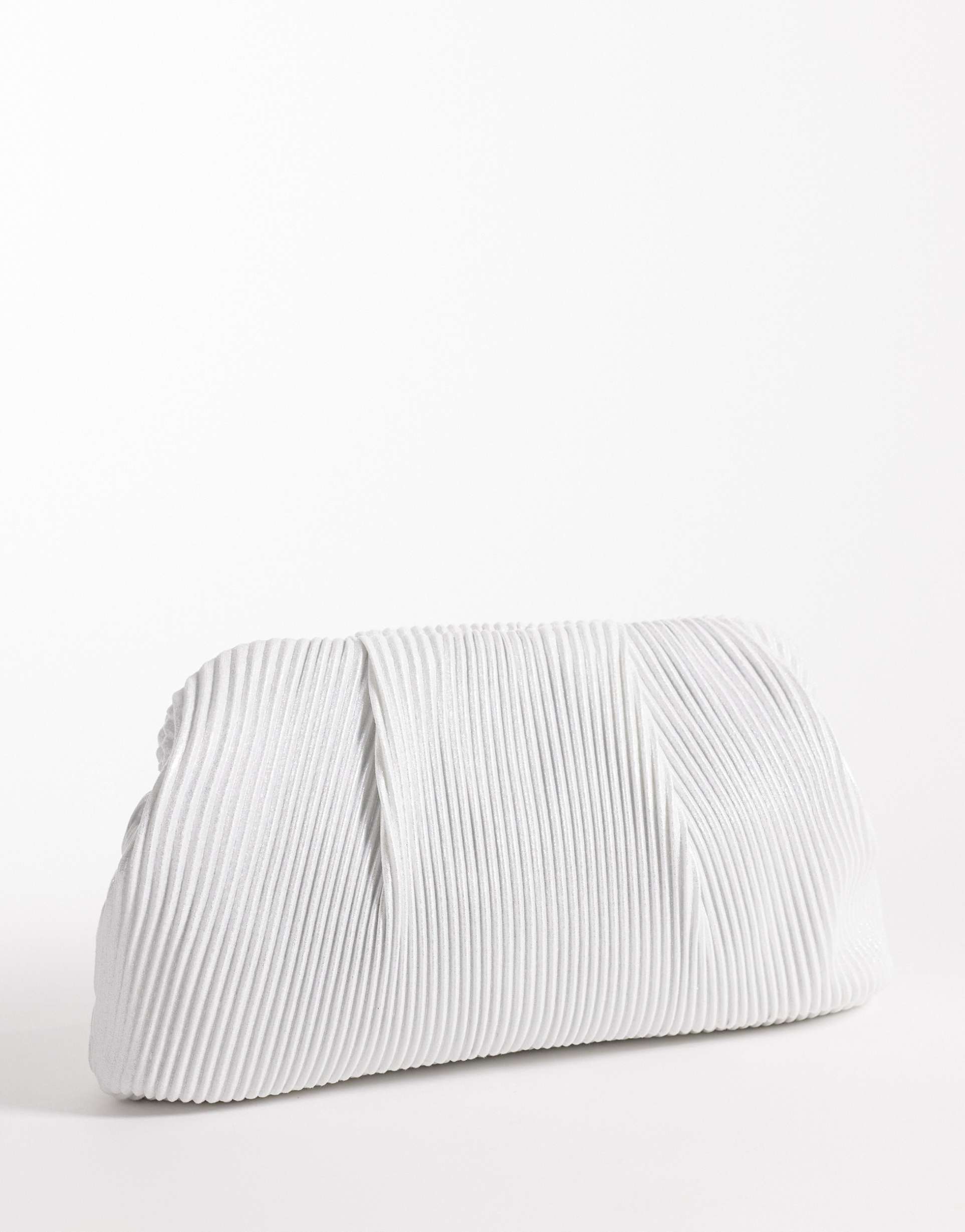 true decadence pleated pillow clutch purse with crossbody strap in cream
