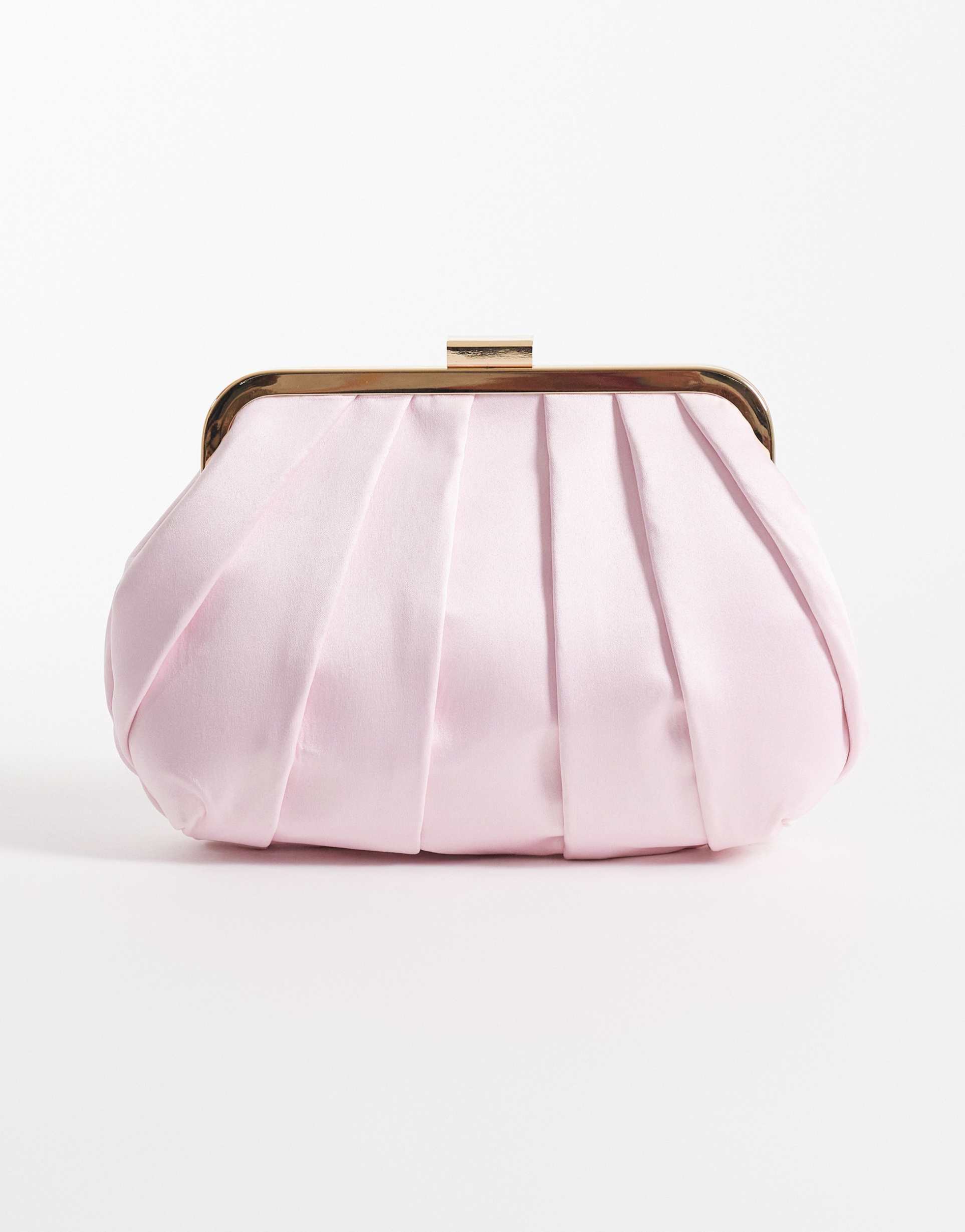 true decadence pleated satin clutch bag in pink