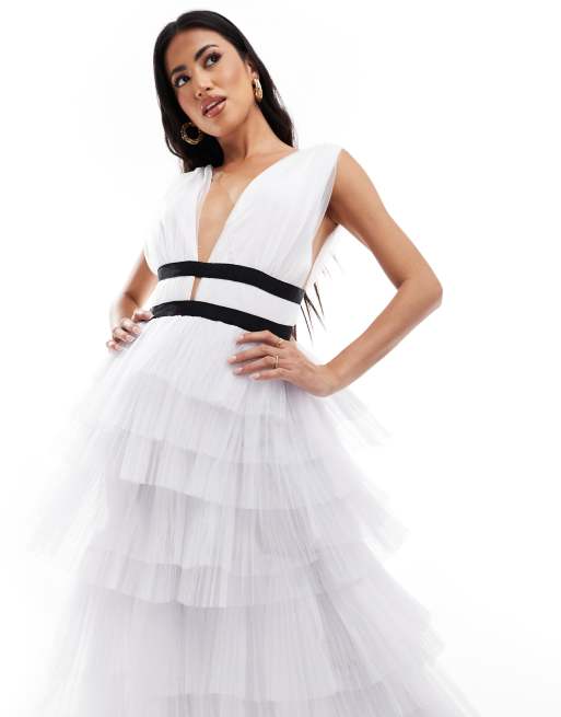 Plunge tulle dress hotsell