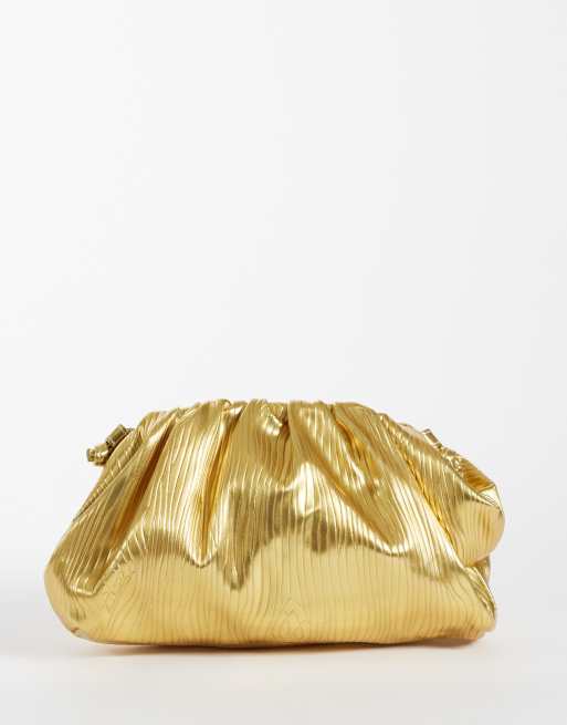 True Decadence - Pochette a cuscino piccola color oro 