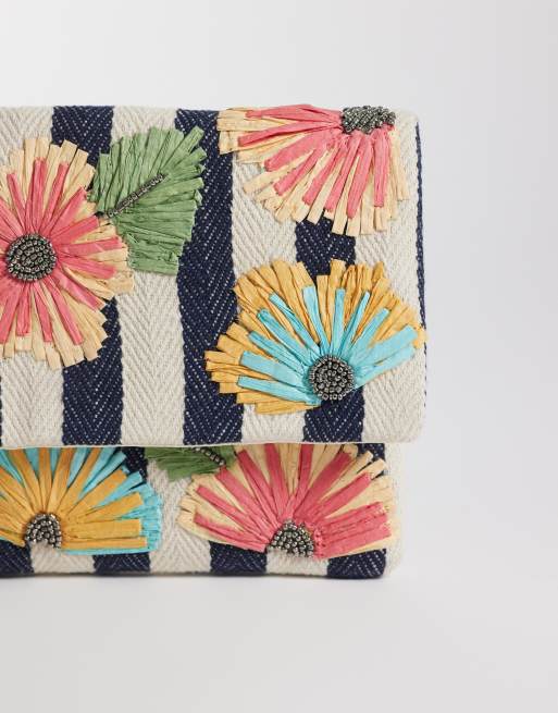True Decadence - Pochette à rayures et fleurs - Multicolore, 3 de 4