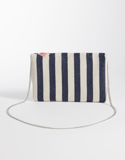 True Decadence - Pochette à rayures et fleurs - Multicolore, 4 de 4