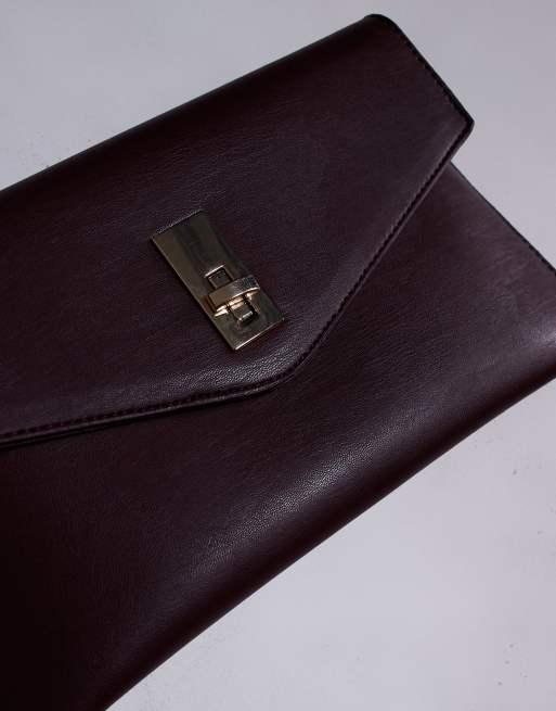 True Decadence - Pochette classica in pelle sintetica bordeaux scuro, 2 di 4