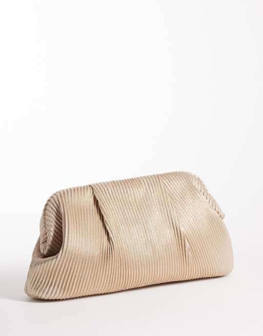 True Decadence - Pochette color oro a pieghe con tracolla