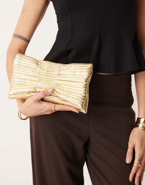 True Decadence - Pochette effet métallisé à détail nœud - Doré - view 1