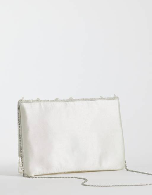 True Decadence pochette envelope con frange di perline bianca, 4 di 4