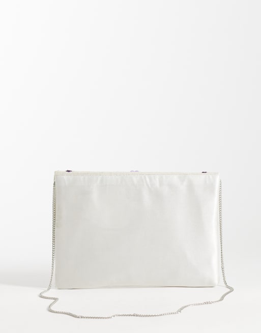 True Decadence pochette envelope floreale decorata viola, 4 di 4