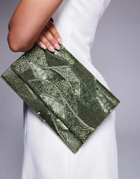 True Decadence - Pochette enveloppe avec motif à sequins - Vert - view 1