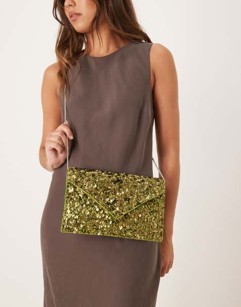 True Decadence - Pochette enveloppe avec sequins sur l'ensemble - Vert - view 1