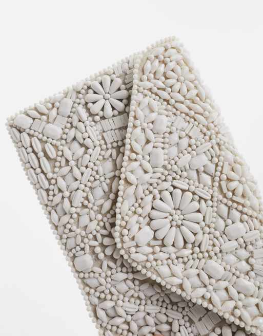 True Decadence - Pochette enveloppe ornée de perles - Ivoire, 2 de 4