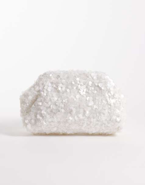 True Decadence - Pochette matelassée à sequins - Blanc - view 1