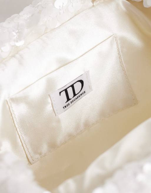 True Decadence - Pochette matelassée à sequins - Blanc, 3 de 4