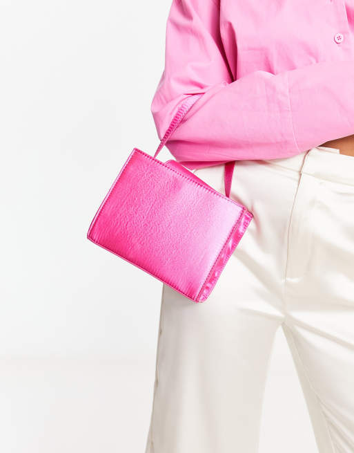 True Decadence - Pochette piccola in raso fucsia
