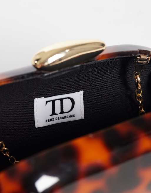 True Decadence - Pochette rigide effet écaille de tortue - Marron, 3 de 4