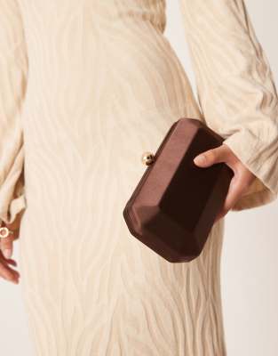 True Decadence - Pochette rigide en satin - Marron-Brown