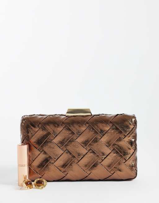 True Decadence - Pochette strutturata intrecciata marrone cioccolato, 2 di 4