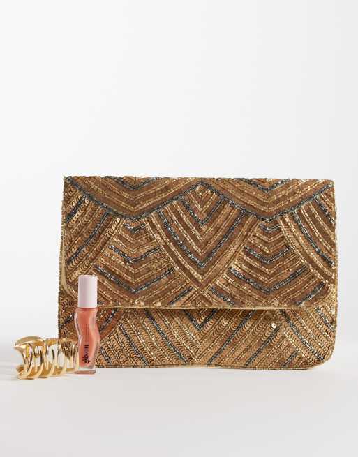True Decadence - Pochette style enveloppe à perles - Doré, 2 de 4