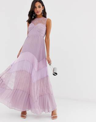 lilac lace maxi dress