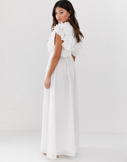 True decadence premium plunge front shop maxi dress with shoulder detail