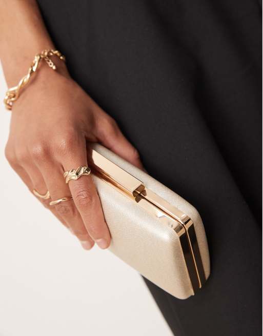 True Decadence – Quadratischem angeraute Clutch-Tasche in Gold, 3 von 3