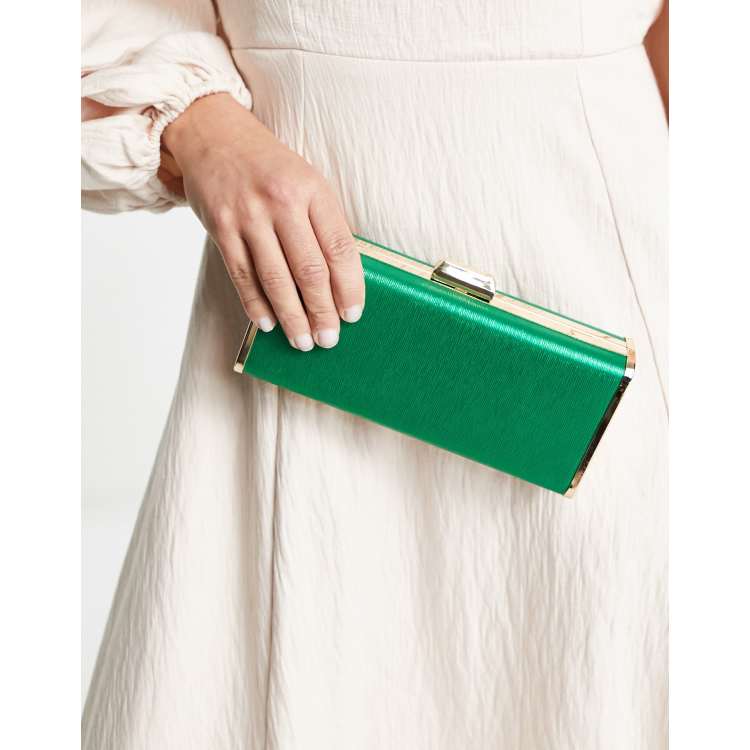 True Decadence rectangle clutch bag in bright green