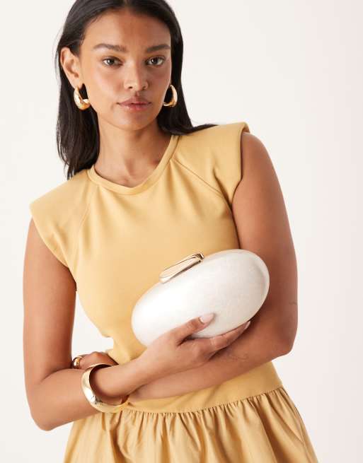 True Decadence resin clutch bag in white, 3 of 4