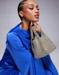 [True Decadence] True Decadence rhinestone embellished grab bag in silver No Size SILVER