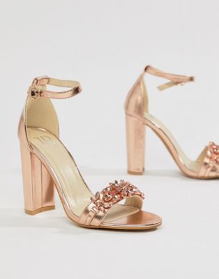 rose gold embellished sandals