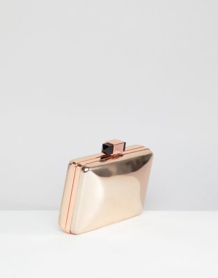 rose gold metallic clutch bag