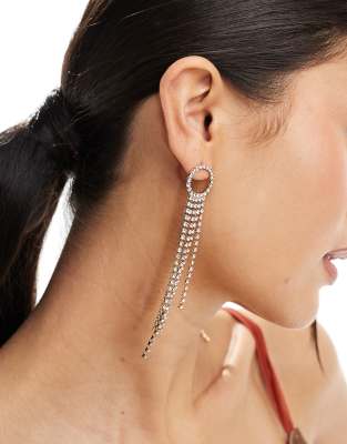 True Decadence True Decadence round rhinestone earrings in gold