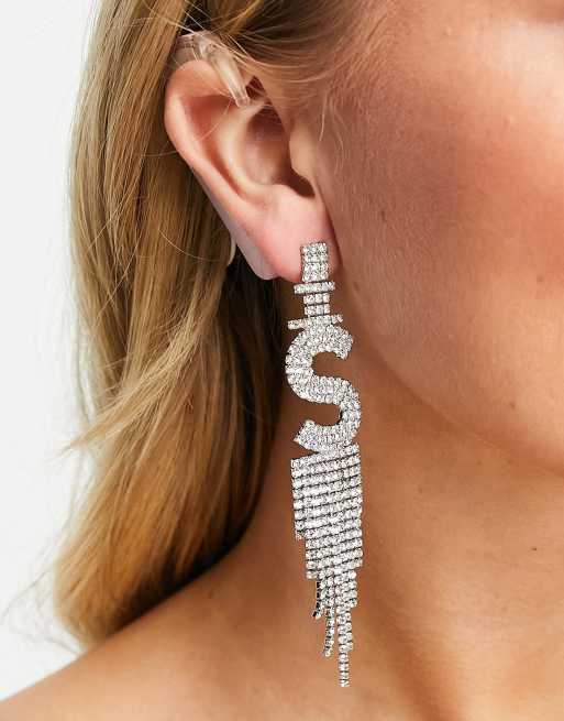 Rhinestone deals drop earrings