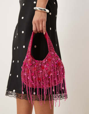 True Decadence - Sac à main à fleurs ornementées - Rose profond