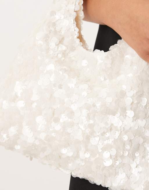 True Decadence - Sac à main orné de sequins - Blanc, 3 de 4