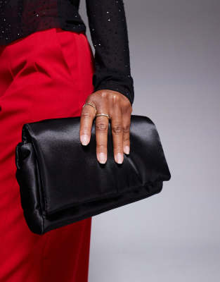 True Decadence - Satin-Clutch in Schwarz