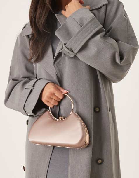 True Decadence satin top handle bag in taupe - view 1